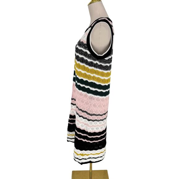 Anthro Akemi Kin Crochet Knit Dress XL April Sleeveless Striped Retro Fitted NWT - Picture 7 of 11